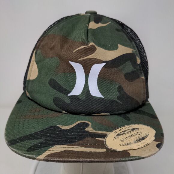 Hurley Snapback Mesh Back Trucker Hat Camouflage One Size Adjustable - Picture 2 of 8